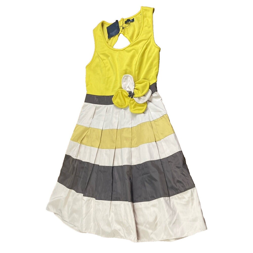 Ryu Anthropologie Dress Medium Cream Brown Yellow Flower Retro Boho NWT - Picture 7 of 11